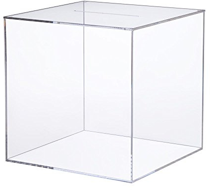 Spendenbox aus Acryl / 300 x 300 mm/Acrylbox/Losbox/Einwurfbox/Aktionsbox
