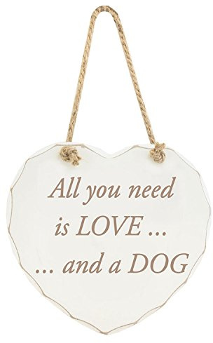SHABBY HERZ All you need is love and a dog Schild Tafel