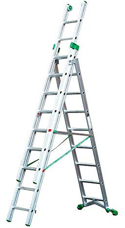 TB Davies EN 131 Industrial 3.0m Aluminium Combination Ladder-Reach high Ceilings, Multi-Purpose Ladder, Tough Italian Design, Made in Italy
