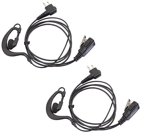 COODIO 2 x Radio Cuffia 2-Pin a Forma di G Microfono con Auricolare Headset la Sicurezza e Bodyguard per Motorola CP040, CP140, Hytera, Midland Ricetrasmittente