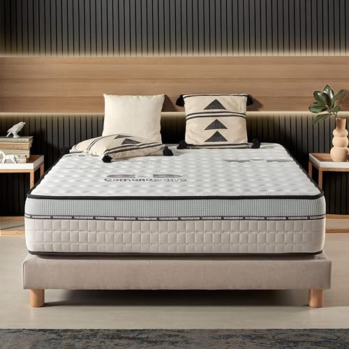 Naturalex - Visco Carbone - Matratze 140x200 cm - Höhe 26 cm | Kaltschaummatratze - 24cm - H4 - mittelfest - Blue Latex Matratze mit Aktivkohle - Premium High Resilience - Anti-Stress- 7