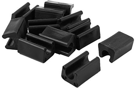 sourcing map Pies de Muebles de Plástico en Forma de Rectángulo, Punta Antideslizante para Patas de Silla, 12uds Negro