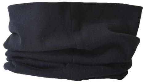 CHARM Bio Baumwolle Stirnband Halstuch - Loop Schal Schlauchtuch Maskenschal Schwarz