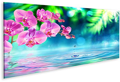 islandburner Bild auf Leinwand Orchidee In Zen Garten Am Teich Bilder Wandbilder Poster