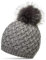 Caspar MU177 Damen Winter Mütze Strickmütze Bommelmütze mit großem Fellbommel, Farbe:grau, Größe:One Size
