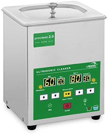 Ulsonix PROCLEAN 2.0ECO Ultraschallreinigungsgerät Ultraschallreiniger Ultraschallgerät (2 L, Ultraschallleistung 60 W, Heizleistung 50 W, 40 kHz, Timer 60 min, Edelstahl)