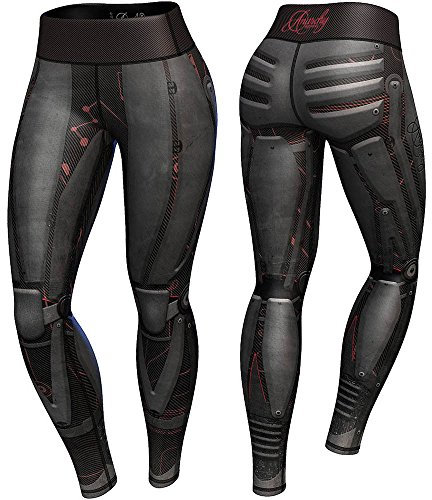 Anarchy Apparel Compression Leggings, Dark Robota, Fitness, Hosen, Pants, Aerobic Größe XS