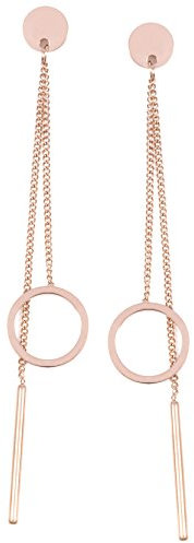 Happiness Boutique Damen Kreis Ohrringe Rosegold | Zarte Lange Stab Ohrringe Edelstahl Schmuck in Rosegold