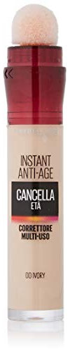 Maybelline New York Correttore Multi-Uso, Idratante e con Coprenza Modulabile, Imperfezioni e Occhiaie Coperte, Con Bacche di Goji e Haloxyl, Cancella Età, Tonalità: 00 Ivory, 6,8 ml