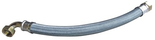 SOMATHERM FOR YOU, Flexible chauffage 1 avec écrou tournant et coudé, longueur 500 mm, DN26, tresses acier galvanisé, raccords laiton, tuyau EPDM, max 90°C, pression 6 bars