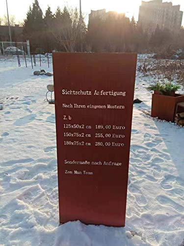 Zen Man Sichtschutz Anfertigung Garten Sichtschutzwand Metall Rost Nach Ihren eingenen Mustern (75*H180cm)