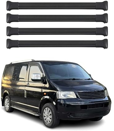 OMAC Dachträger für VW T5 T6 T6.1 Multivan Caravelle Transporter 2003-2024 | TÜV/DIN 75302:2019 geprüft, bis 75 kg Traglast, Querträger, Grundträger