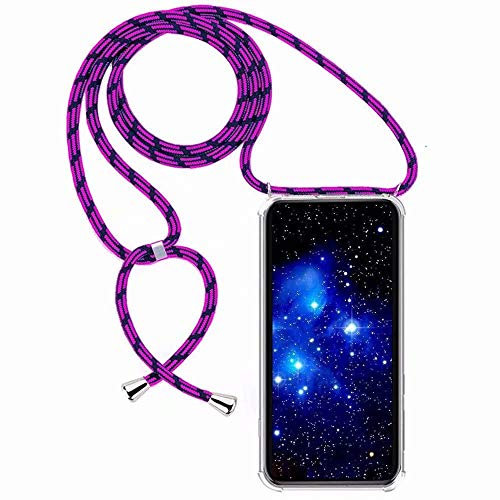 Bigcousin Coque Compatible avec Huawei P Smart Z/Y9 Prime 2019,Coque avec Cordon,Étui de Protection en Silicone avec Collier Case Portable Cover,Violet