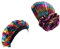 CCCHO Glitter Laser Blume Turban Bunte Beanie Cap Stretchy Hair Wrap für Frauen, Y-AB, Large