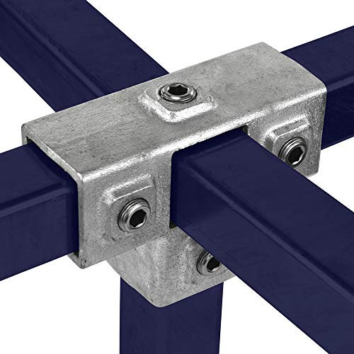 KLEMP T-stück Mit Stützrohr Quadratische Rohrverbinder 40x40 mm Vierkantrohre Temperguss Typ 24S-40x40 mm