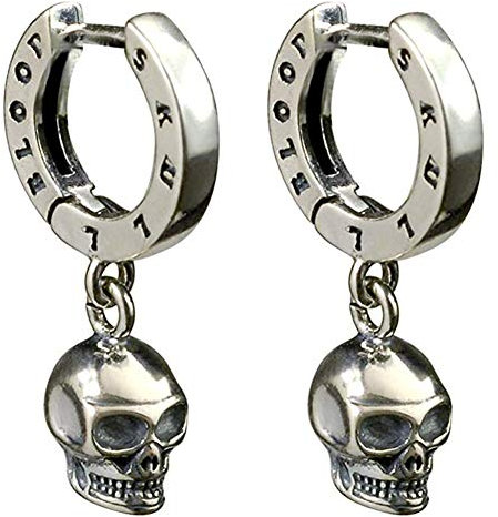YiGanQiang 925 Sterling Silber Schädel Männer Und Frauen Ohrringe, Schmuck Geschenke Totenkopf Piercing Ohr Herren Ohrringe Schädel Ohrstecker (Color : Silver)