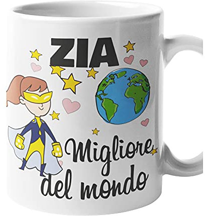 Colorfamily tazza mug Zia sei la migliore del mondo idea regalo per la Zia