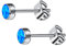 Artskin Opal-Ohrstecker für Frauen Mädchen Ohrringe Titan hypoallergen Ohrring 3 mm Geburtsstein blauer Opal Ohrstecker für empfindliche Ohren Mode Damenschmuck