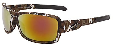 Emeco HERREN SONNENBRILLE MATRIX SPORT MOTORRAD BIKER RAD BRILLE Camouflage XS150 (Gelb-braun-camo)