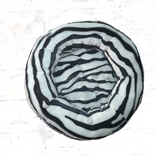 Aldenhoven Goods Hundebett Plüsch 40-120 cm Rund Katzenbett Hundekissen Katzenkissen Donut Hundekörbchen Blitzversand (Zebra, 50 cm)