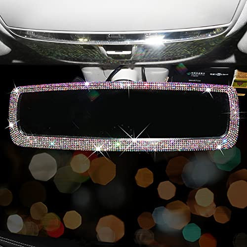 Auto Spiegel Deko Glitzer, Zubehör für Frauen, Rückspiegel Anhänger, Glamour 9-Farben 275mm Blendschutz Universal Montiert auf Innenspiegel für SUV Innenraum
