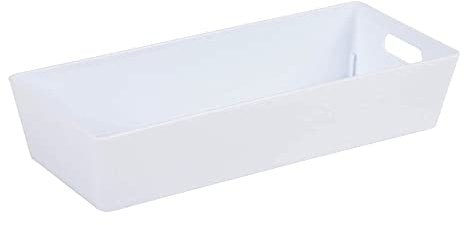 Wham Studio Plastic Storage Cool Basket/Box - Rectangular 2.01 Plastic Storage Box - Wham Studio Kitchen Home Office Storage Basket Boxes (Ice White)