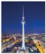 Wallario Herdabdeckplatte/Spritzschutz aus Glas, 52 x 60 cm, 1-teilig, für Ceran- und Induktionsherde, Motiv: Fernsehturm Berlin bei Nacht