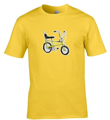 Iconic Vintage Chopper Bike- Retro Cycle Men's T-Shirt Yellow