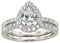 SweetJew Pear Shaped Elegant Womens Wedding Rings Bridal Set 925 Sterling Silver AAAAA CZ Size O