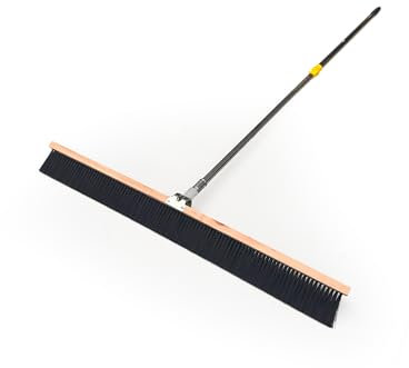 Escoba para Acabados de Madera y hormigón de 91 cm con Mango telescopico de 2 Metros Ajustable en Angulo. Cepillo Broom