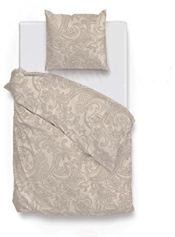 Zo!Home Cotton Bettwäsche 155x220 Paisley di Lino Sandy beige Natur meliert