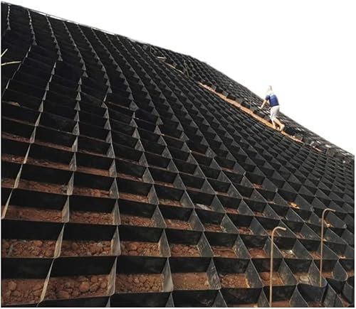 JSY Kiesgitter 5 cm Zugfestigkeit Einfahrten Kies Geo Gitter Bodengitter mit Ablauflöchern für Landschaftsbau Parkplätze Garten Stabilisator Kies Pflastergitter (Größe: 1 x 6 m)