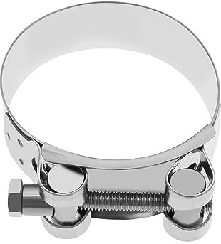 eMagTech Pince de Tuyau d'échappement de Moto en Acier Inoxydable Pince d'échappement de Moto 52-55mm Accessoires pour Moto Voiture Colliers de Tuyau d'échappement, Argent