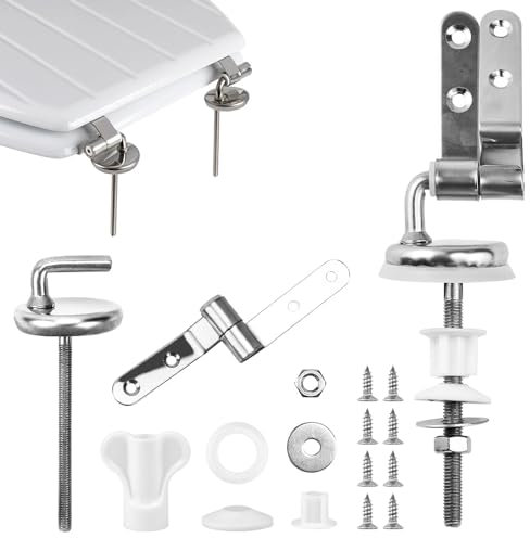 KITERI Toilet Seat Hinges Stainless Steel Toilet Seat Fittings Toilet Seat Hinges Replacement Universal Toilet Seat Top Fittings for Most Toilet Seats