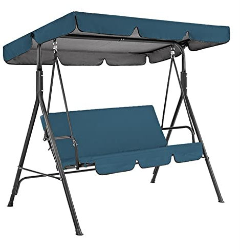 DAO-UPPSE Modern Navy Blue 3 Seater Garden Swing Canopy Cover Replacement, Swing Seat Canopy Cover for Outdoor Garden Patio Yard Park Porch Seat Furniture