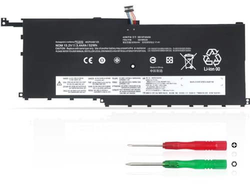 KXRSII 00HW028 00HW029 Laptop Akku für Lenovo Thinkpad X1 Carbon Gen 4, ThinkPad X1 Yoga Gen 1 Gen 2 Series 01AV409 01AV410 01AV438 01AV439 01AV440 01AV441 01AV458 01AV457 01AV444 52Wh, 3440mAh