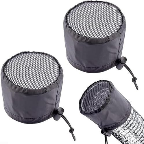 Daaxing 2PCS Grow Tents Vent Cover,Washable Black Mesh Screen Shield,Duct Filter Net For Exhaust Fan Plant Growth (8in)
