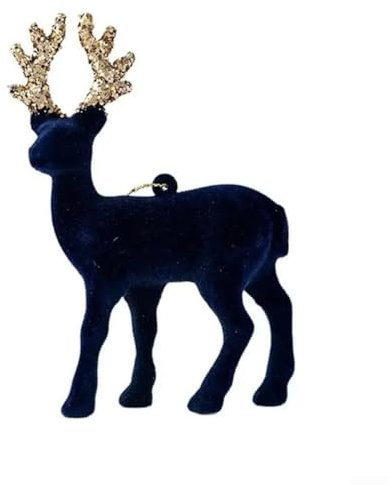 Yuanpgky Machen Sie Ihre Weihnachtsfeier zu etwas Besonderem mit glitzernder Rentier-Dekoration, für Weihnachtstischdekoration und Taschen (blau)