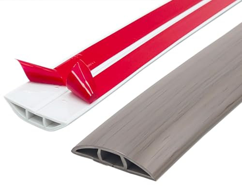 Flexibler Fussboden Kabelkanal Selbstklebend, PVC Boden Kabelschutz, Kabelbrücke, Kabelabdeckung, Kabelschacht, Kabel Verstecken für alle Netzkabel in Haushalt, Büro, Schule