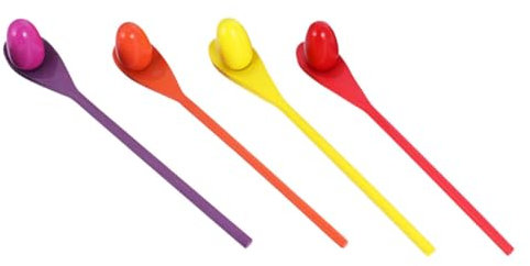 WHAMVOX 4ensemble Jeu Œufs Cuillères Bois Jeux pour Fête Plein Air Jeu De Course De Relais