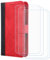 BMPNLSZ Handyhülle für SPC Zeus 4G PRO + [4 Stück] Panzerglas, HD Gehärtetes Glas Displayschutzfolie - Leder Flip Case Schutzhülle Tasche Handytasche für (5,5) - Rot-XHDFG