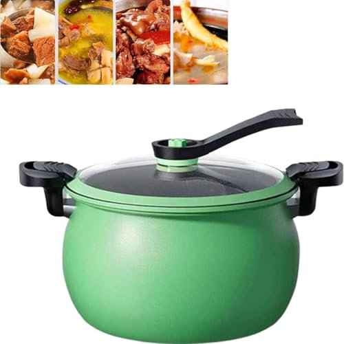 PLOTSAGE Large Capacity Stone Microwave Pressure Cooker, 8L Electric Pressure Cooker, with Non-Stick Interior, Fast Cooking, Multi-Functional, Energy-Saving,Green