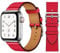 VZEXJIU Leather Bands Compatible with Apple Watch Band 42mm(Series 3) 44mm 45mm 46mm 49mm Genuine Leather Strap for iWatch Ultra 2/1 Series 10 9 8 7 6 5 4 3 SE Women Men,Red