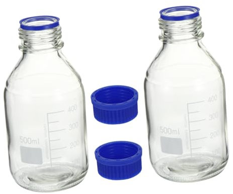 LAPYAPPE 2pièces Bouteille De Réactif Verre Lot De Bouteille Échantillon Étanche Pour Laboratoire Flacon Chimique Transparent Avec Couvercle