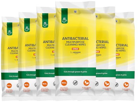 by Amazon Antibacterial Multipurpose Cleaning Wipes Citrus, 252 wipes 42 count (Pack of 72)