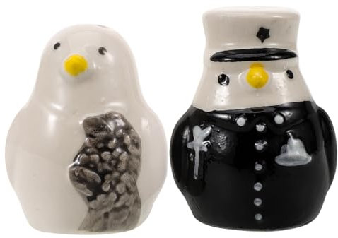 LOPUNER 2 Stück Keramische Salz und Pfefferstreuer im Pinguin Design Lustige Gewürzbehälter für Tischdekoration für Bbq und Geschenkideen