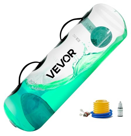 VEVOR Water Weights Aqua Bag, Large Aqua Bags for Workout, 50 lbs Adjustable Portable Stability Fitness & Full Body Exercise Equipment, for Strength Core and Balance Training, Home Gym Exercise, Clear