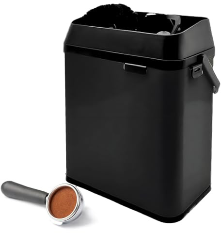 GESAIDES Electric Portafilter Cleaner-Automatic Coffee Grounds Cleaning Machine-Knock box for Espresso coffee-Espresso Puck Sucker-Innovative Espresso Machine Accessories,black