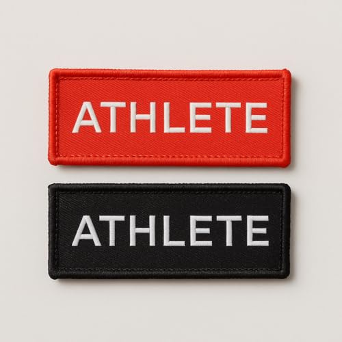 Patch Force - Athlete Textil Patch in rot oder schwarz 7,0 x 3,0 cm - Für Sportler und Athleten als Equipment zum Anbringen auf einer Weste, Rucksack oder Jacke - woven, gestickt, Textil