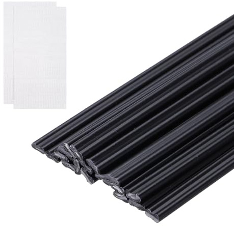 QUARKZMAN 10 Pezzi Barre Di Saldatura Plastica 39 Pollici PP Nero | Per Paraurti Auto Riparazione Kayak Saldatore Plastica, Con Rete Rinforzo, Riparazione
